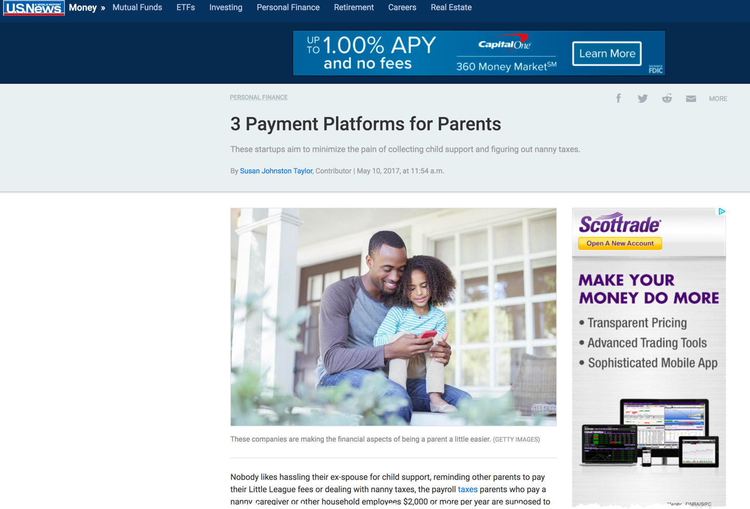 NannyPay in US News & World Report